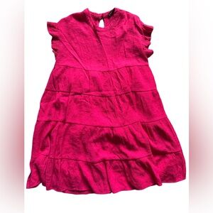 4/$25 Petal Raz Tiered Ruffle Dress – Hot Pink (Size L)